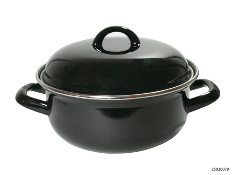 Kitchen tools braadpan staal geemailleerd zwart 24cm
