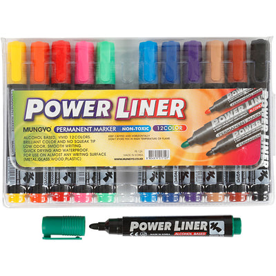 Mungyo power liner, grosor del hilo 1,5-3 mm, varios colores, 12 piezas 1 caja