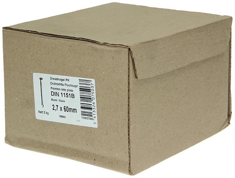 1015642 - caja 5kg. clavos cabeza plana 2,7x60 mm | 2 piezas