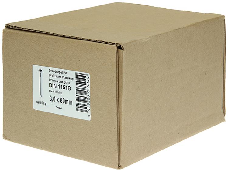 1015643 - caja 5kg. clavos cabeza plana 3,0x50 mm | 2 piezas