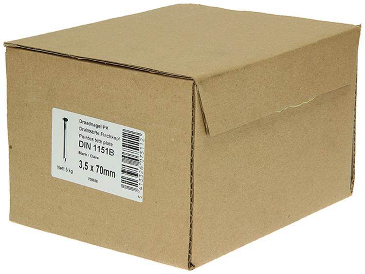 1015649 - caja 5kg. clavos cabeza plana 3,5x70 mm | 2 piezas