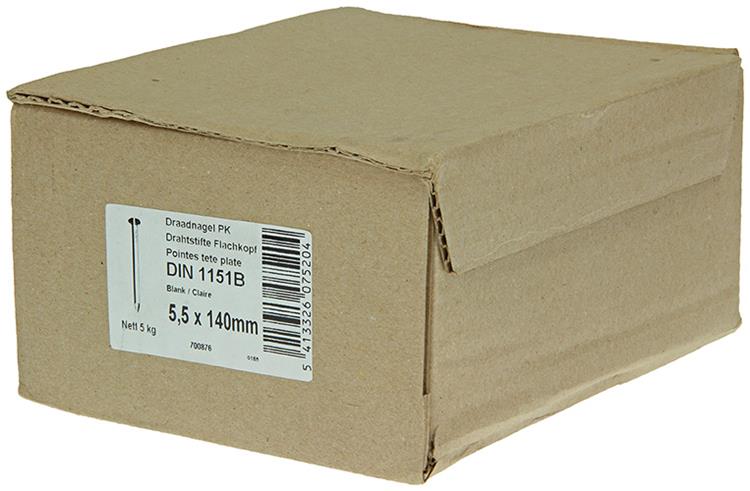 1015658 - caja 5 kg clavos cabeza plana 5,5x140 mm | 2 piezas