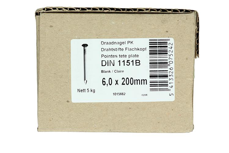 1015662 - caja 5kg. clavos cabeza plana 6,5x200 mm | 2 piezas