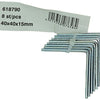 1014298 - 8 cuadrados plegados galvanizados 40x40x15mm | 10 piezas
