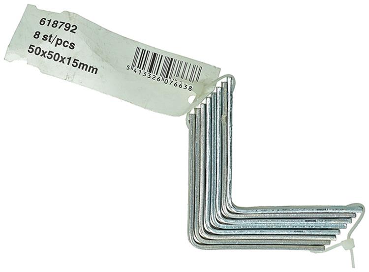 1014299 - 8 cuadrados plegados galvanizados 50x50x15mm | 10 piezas