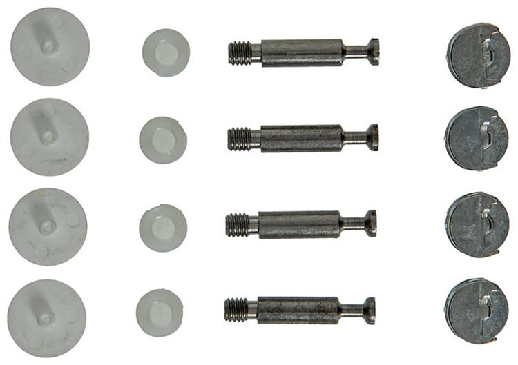 Mack 1013703 - 4 conectores armario minifix blanco m6x15mm | 5 piezas