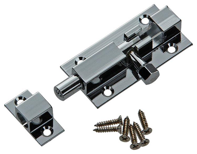 Mack 1013684 - 1 pestillo corredero de latón cromado a 50 - b 16 mm | 5 piezas