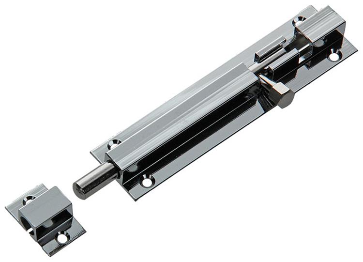 Mack 1013686 - 1 pestillo deslizante latón cromado a 100 - b 16 mm | 5 piezas