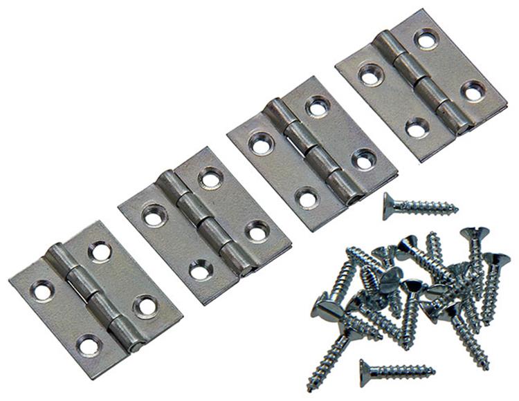 Mack 1013767 - 4 bisagras estrechas galvanizadas h 20 x w 16 mm | 5 piezas