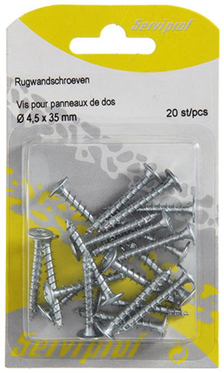 Mack 1013782 - 20 tornillos para pared trasera ø 4,5 x 35 mm | 10 piezas