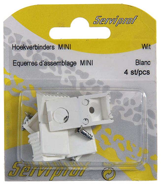 Mack 1013797 - 4 hoekverbinders mini wit | 5 stuks
