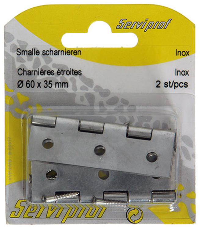 Mack 1013711 - 2 bisagras estrechas acero inoxidable h 60 x w 35 mm | 5 piezas