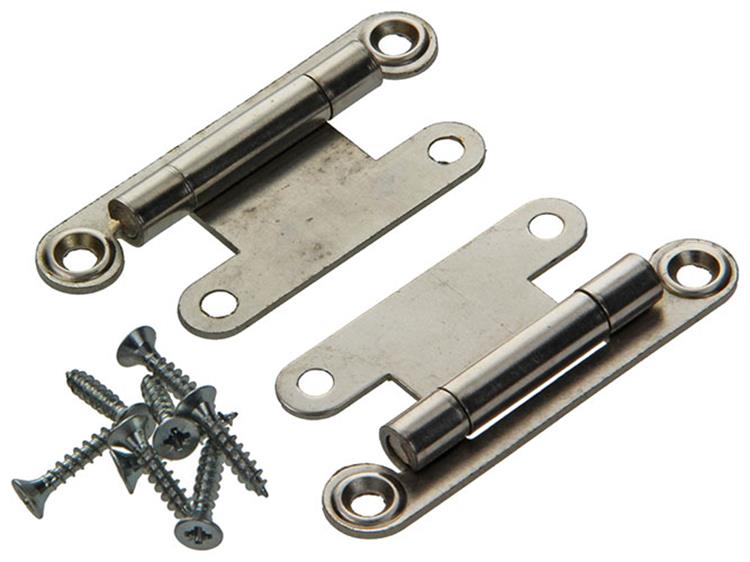 Mack 1013900 - 2 bisagras de armario semiocultas. niquelado alto 66 x ancho 30 mm | 5 piezas