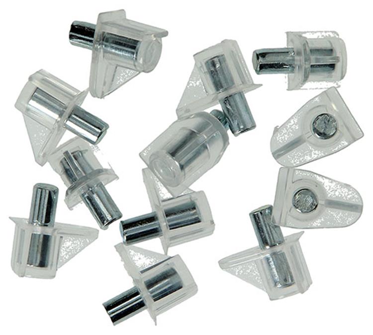 Mack 1014490 - 12 soportes para estantes transparentes ø 5 mm | 5 piezas