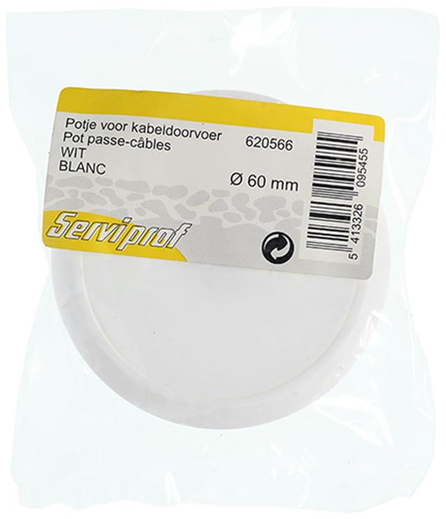 Mack 1014494 - 1 pote para entrada de cables blanco ø 60 mm | 10 piezas