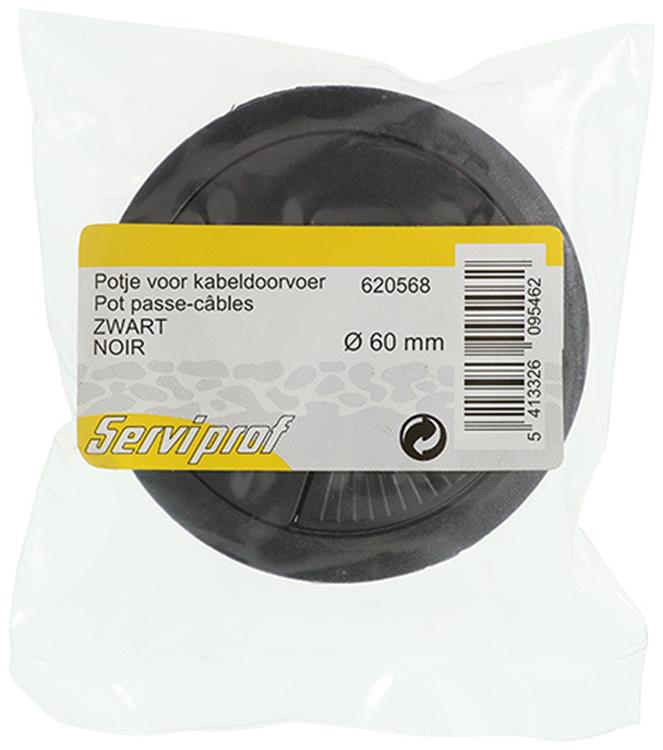 Mack 1014495 - 1 pote para entrada de cables negro ø 60 mm | 10 piezas