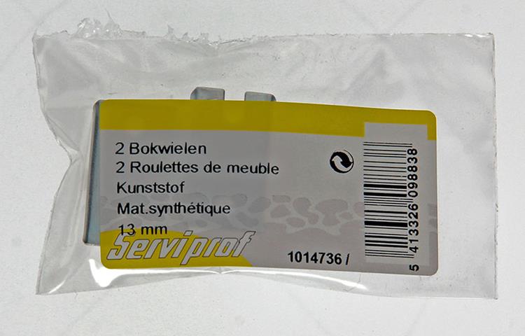 1014736 - 2 ruedas fijas plastico 13mm | 5 piezas