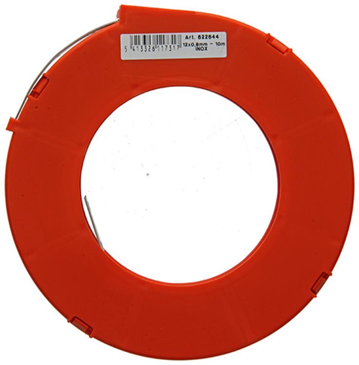 1014766 - Fleje de hierro perforado, acero inoxidable 12mmx0,8mm x10m | 2 piezas