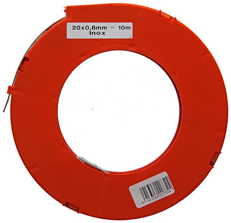 1014767 - listón de hierro perforado, acero inoxidable 19mmx0,8mmx10m | 2 piezas