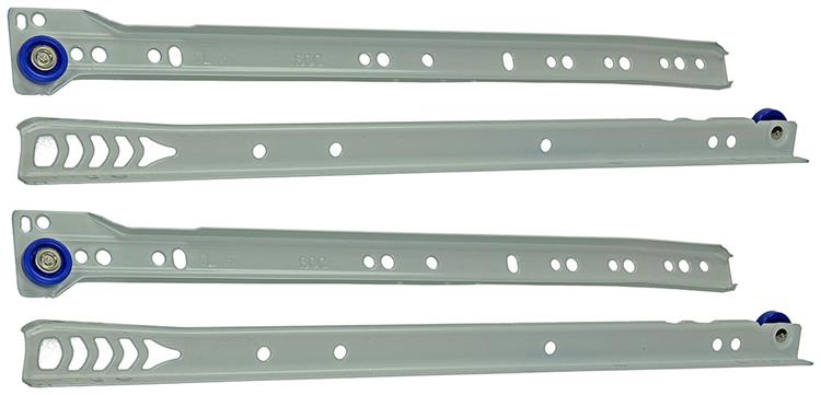 1013688 - par de guías para cajones con ruedas blanco 25kg 35cm | 5 piezas