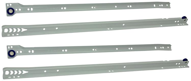 1013692 - par de guías para cajones con ruedas blanco 25kg 55cm | 5 piezas