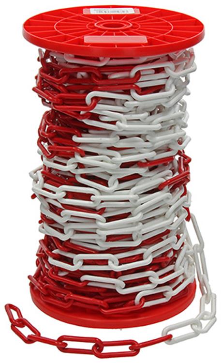 1013674 - cadena de plástico rojo blanco ø 6mm l 40mm 30m | 30 piezas