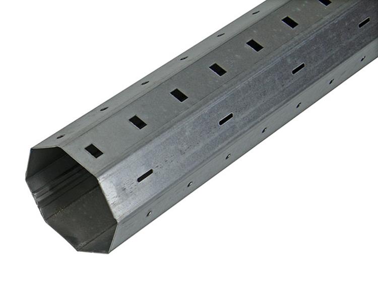 1014836 - tubo octogonal galvanizado. ancho 60 x 0,6 mm largo: 2 m | 3 piezas