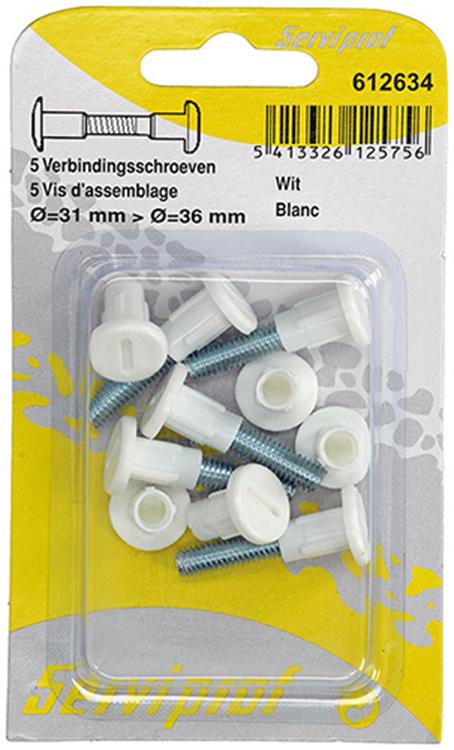 Mack 1013891 - 5 tornillos de conexión blancos 30-40mm | 10 piezas
