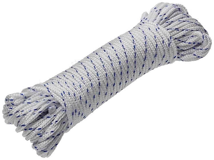 Mack 1014931 - filo pp intrecciato bianco blu 3mm 20m | 5 pezzi