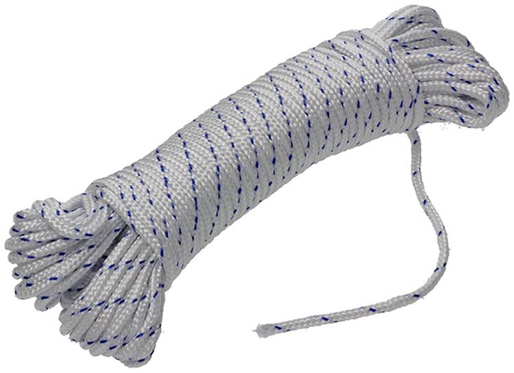 Mack 1014931 - pp braided white blue strand3mm 20m | 5 pieces