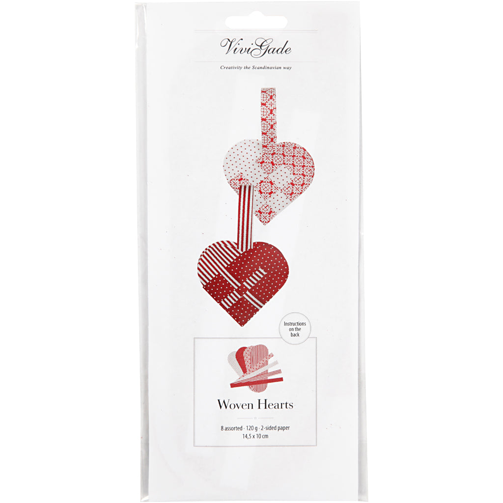 Cuori intrecciati Vivi Gade, misura 14,5x10 cm, 120 g, vari colori, 8 set 1 scatola