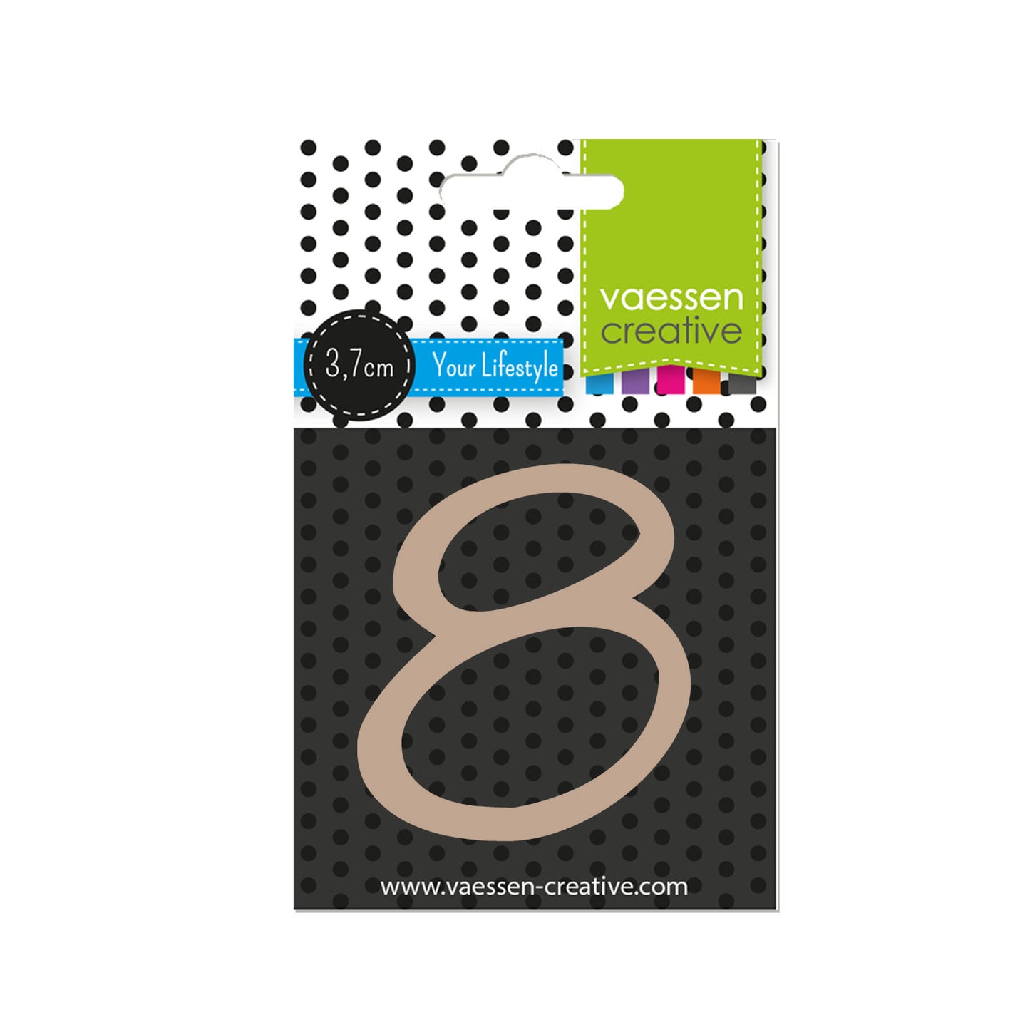 Vaessen creative • numero in legno 8 3,7 cm x 3 mm