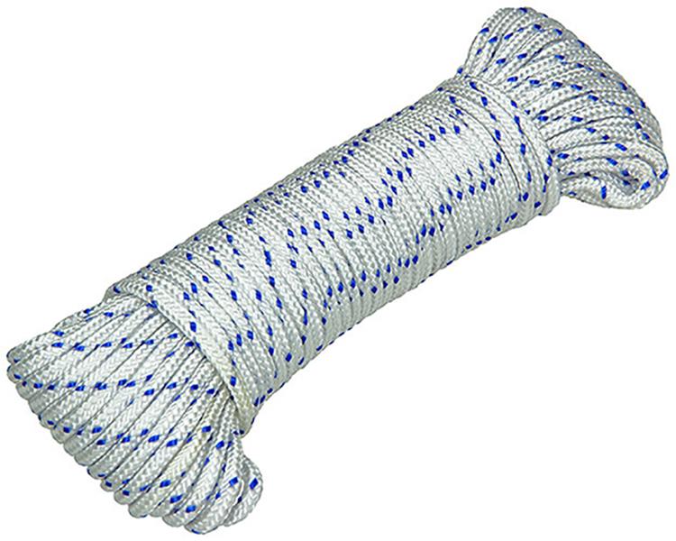 Mack 1014995 - pp braided white blue strand 4mm 20m | 5 pieces
