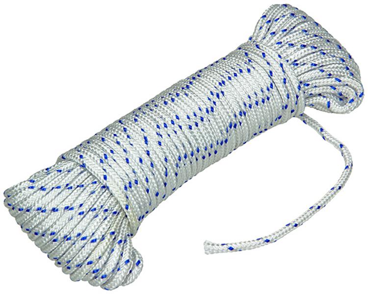 Mack 1014995 - pp braided white blue strand 4mm 20m | 5 pieces