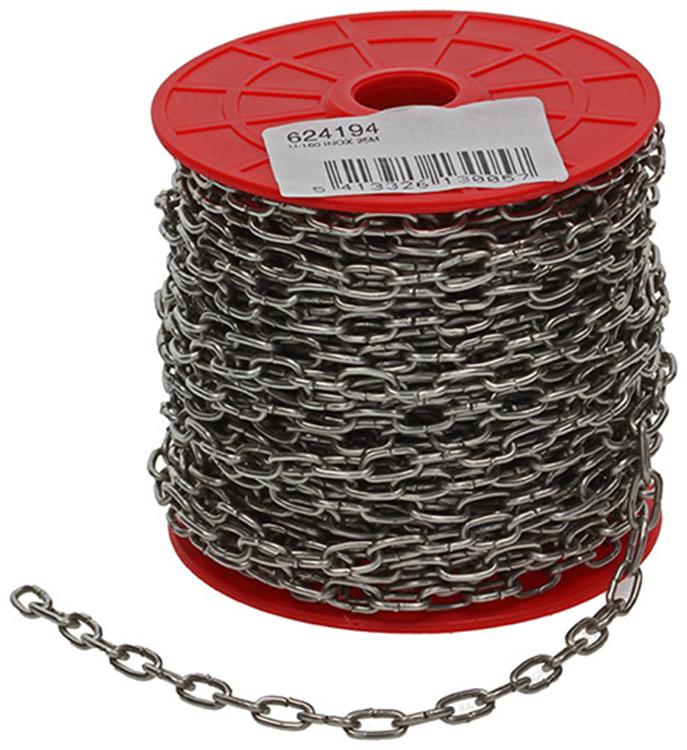 1015002 - Cadena reloj 25m acero inoxidable rd. carrete 1,6 mm | 25 piezas
