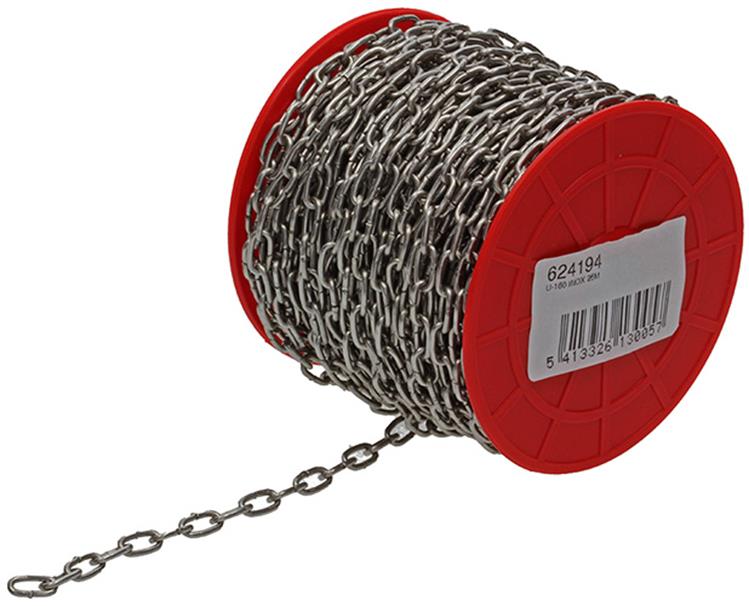 1015002 - Cadena reloj 25m acero inoxidable rd. carrete 1,6 mm | 25 piezas