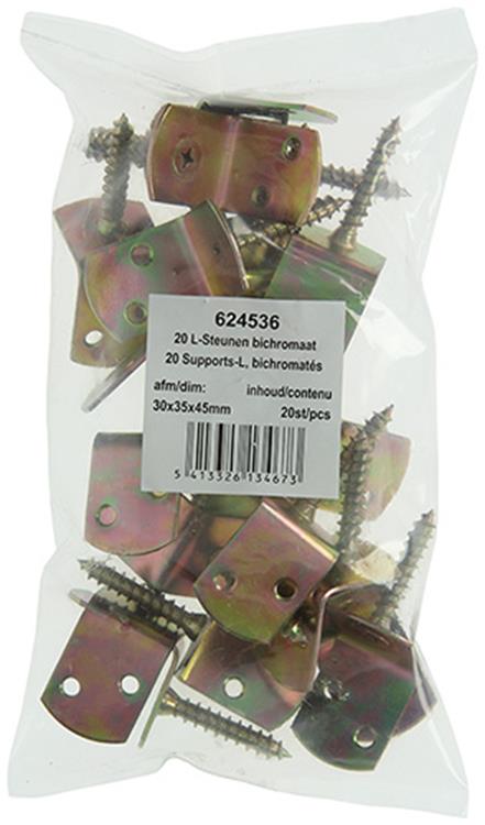 1015084 - Soportes de 20 l, bicromatados 30x35x45mm | 5 piezas