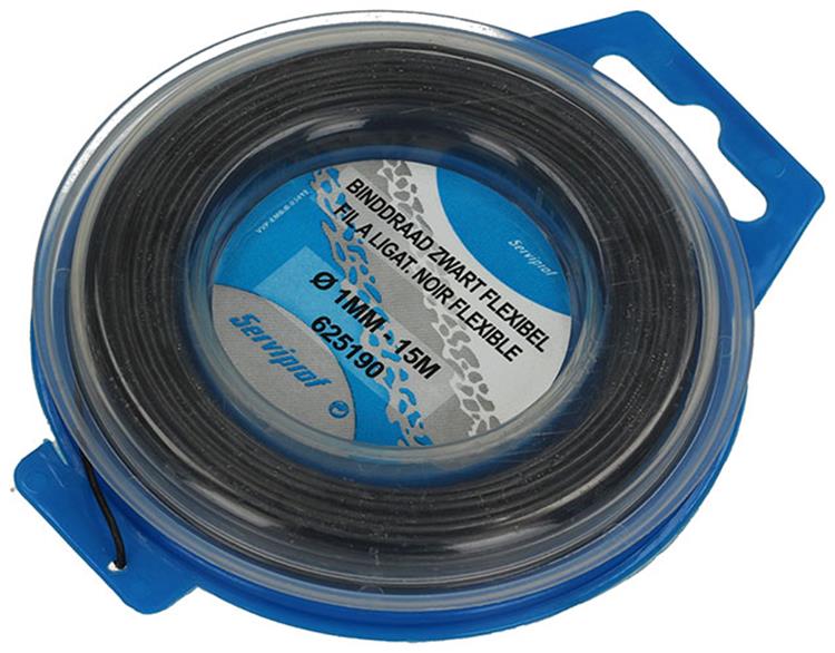 Mack 1015189 - Alambre para atar templado negro. pasatiempo ø1mm - 15m | 6 piezas