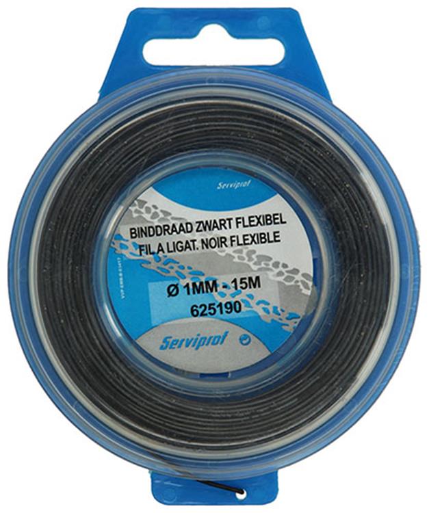 Mack 1015189 - Alambre para atar templado negro. pasatiempo ø1mm - 15m | 6 piezas