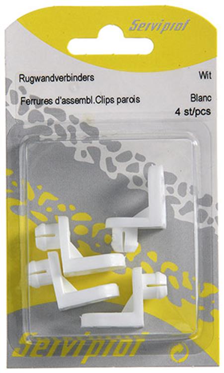 Mack 1013909 - 4 conectores de pared trasera blanco | 5 piezas