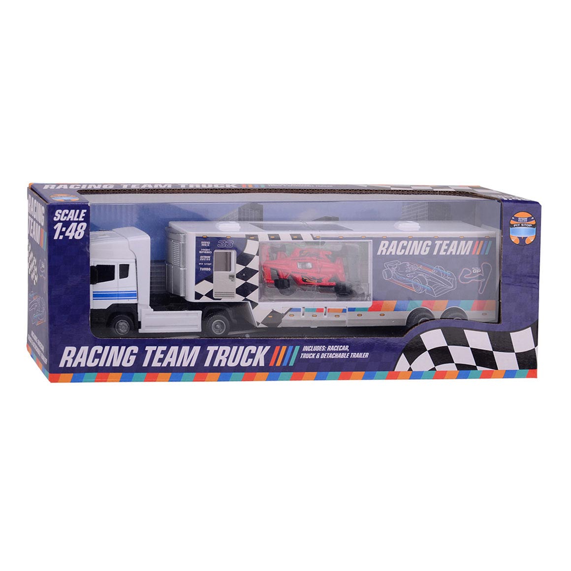 Race Team Vrachtwagen met Die-cast Raceauto