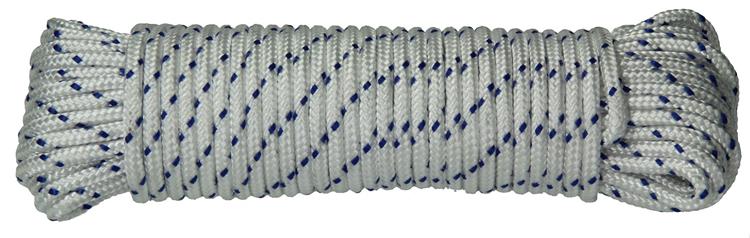 Mack 1013976 - pp braided white blue strand 6mm 20m | 5 pieces