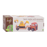 Joueco jouéco oplegger met graafmachine. - afbeelding 2