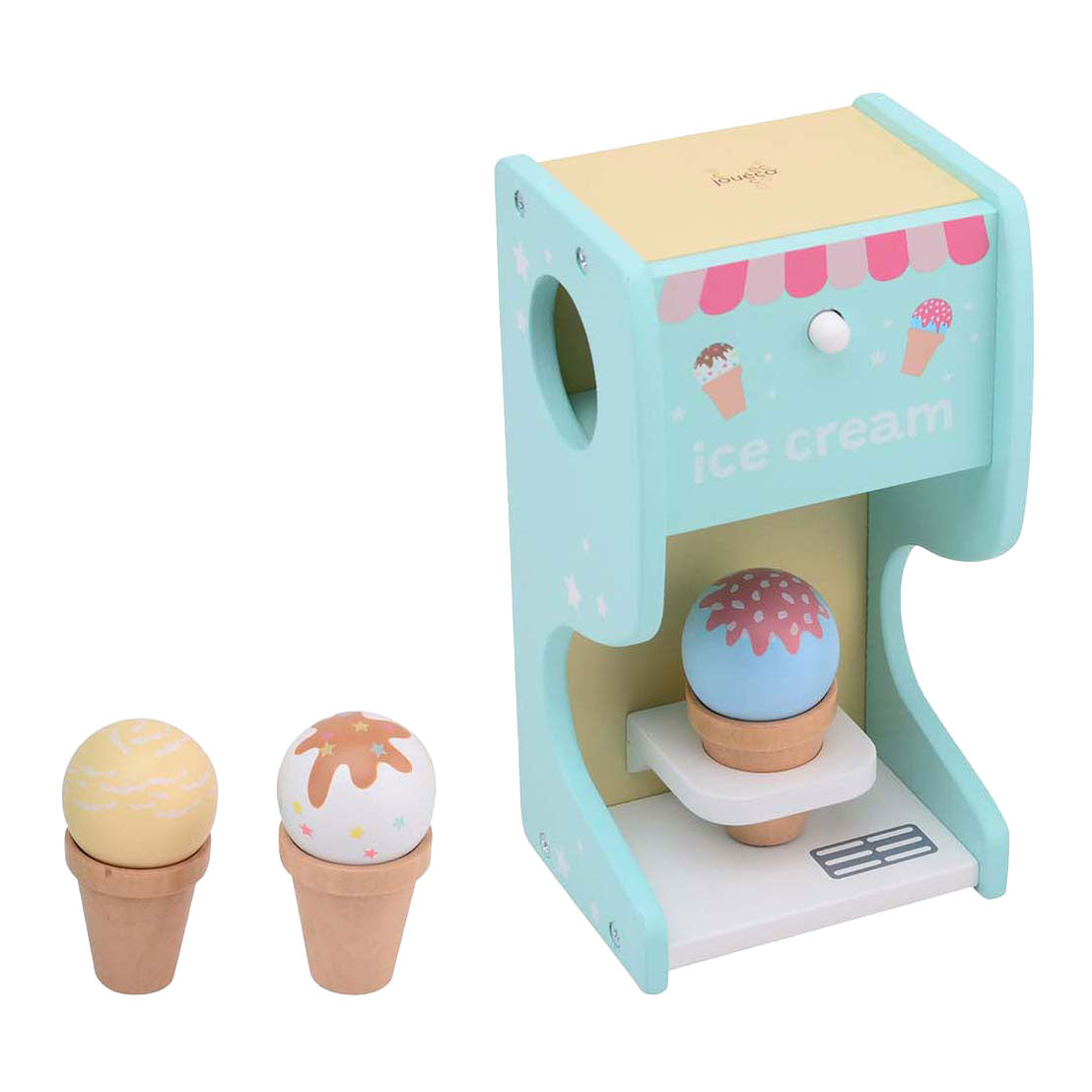 Joueco Wooden Machine con bombillas de hielo, 6dlg.