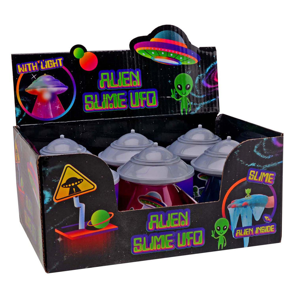 Johntoy ufo slime con luce e bagliore nell'alieno scuro