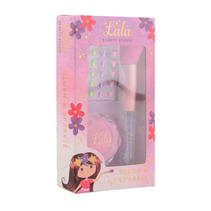 Johntoy lala - set de maquillaje colorete y brocha con pegatinas