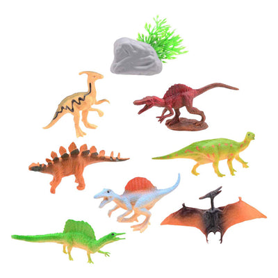 Mondo animale Johntoy - set da gioco dinosauro, 8 pezzi.
