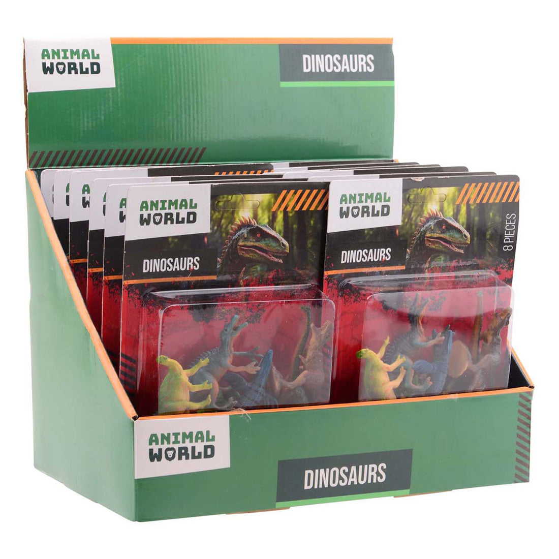 Mondo animale Johntoy - set da gioco dinosauro, 8 pezzi.
