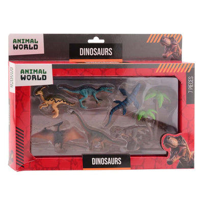Johntoy animal world - dino play set, 7 pieces.