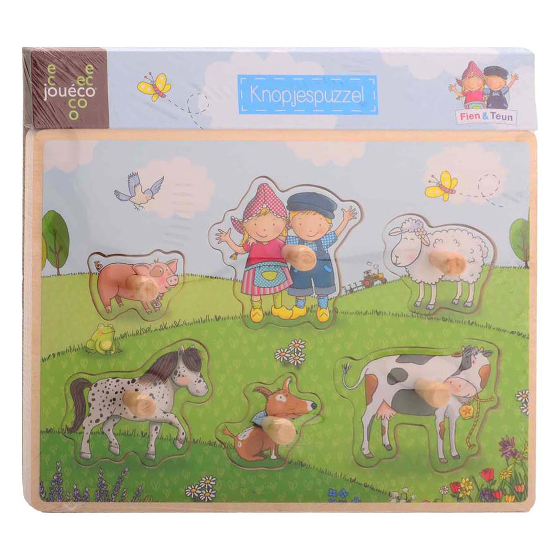 Johntoy jouéco® fien teun puzzle con bottoni in legno